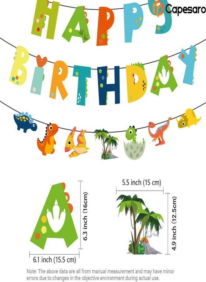Capesaro Dinosaur Happy Birthday Banner,Birthday Sign for Party Decor,birthday Decoration for Kids - Image 2